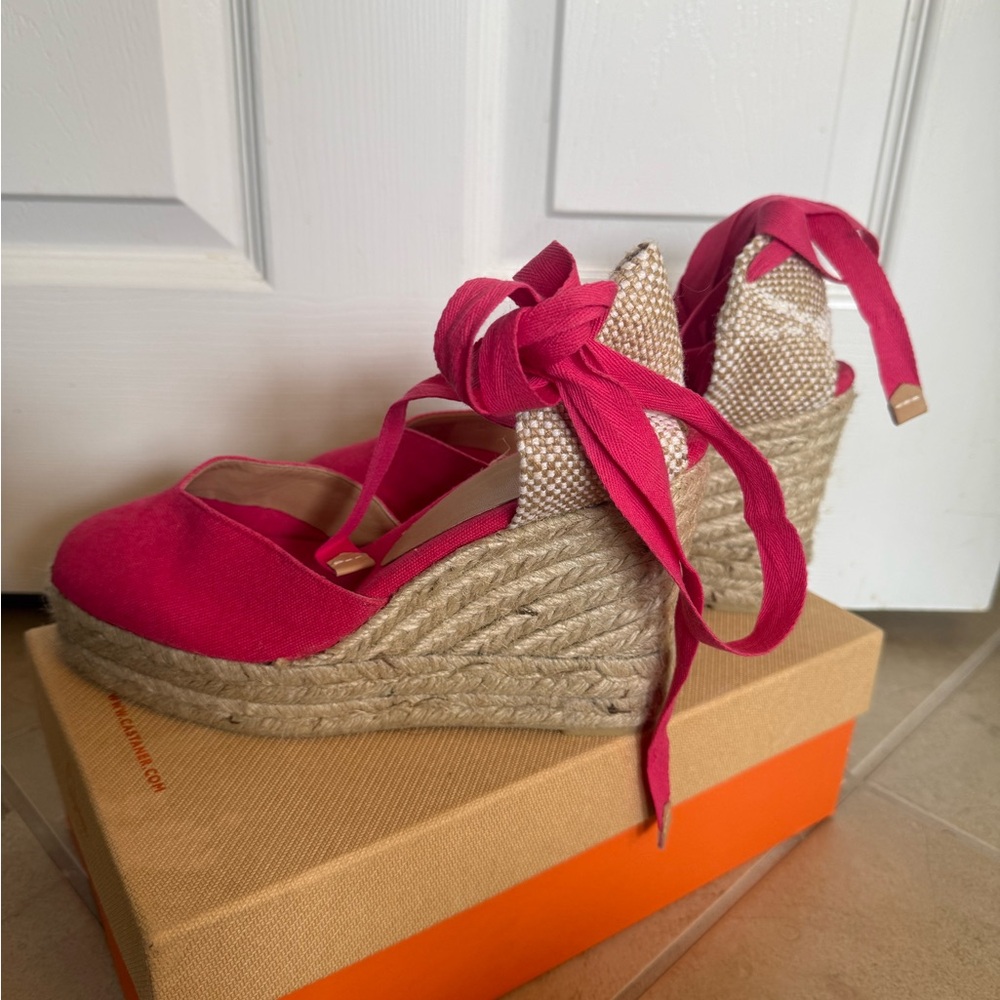 Castañer Chiara Pink Espadrille Wedge Sandals - Picture 4 of 7